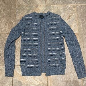 Tommy Hilfiger Navy and White Striped Cardigan